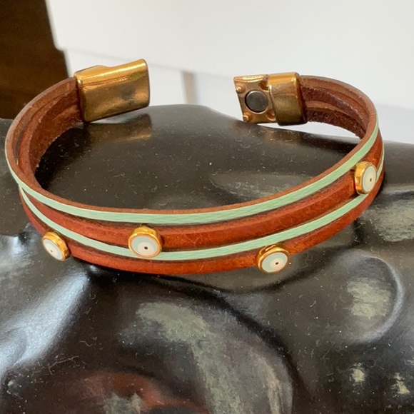 Evil Eye Leather Bracelet ~ Santorini - Picture 5 of 6